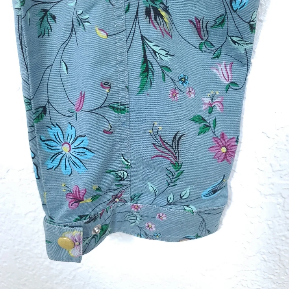 ANTHROPOLOGIE Victoria Floral Boho Cargo Utility Pants Blue - Picture 9 of 12